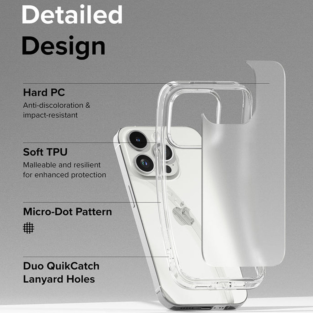 Picture of Apple iPhone 15 Pro 6.1 Case | Ringke Fusion Slim Drop Protection Case for Apple iPhone 15 Pro 6.1 (Matte Clear)
