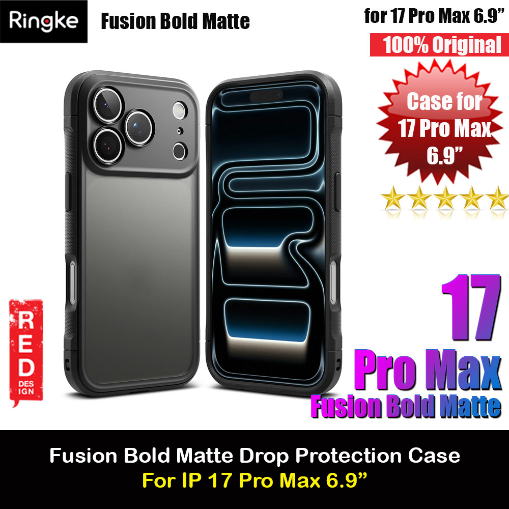 Picture of Ringke Fusion Bold Anti Finger Print Anti Slip Drop Protection Case for iPhone 17 Pro Max 6.9 (Matte Black) Apple iPhone 17 Pro Max 6.9- Apple iPhone 17 Pro Max 6.9 Cases, Apple iPhone 17 Pro Max 6.9 Covers, iPad Cases and a wide selection of Apple iPhone 17 Pro Max 6.9 Accessories in Malaysia, Sabah, Sarawak and Singapore 