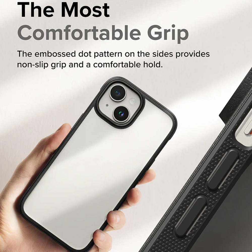 Picture of Apple iPhone 15 Plus 6.7 Case | Ringke Fusion Bold Anti Yellow Back Plate Drop Protection Case for Apple iPhone 15 Plus 6.7 (Matte Black)