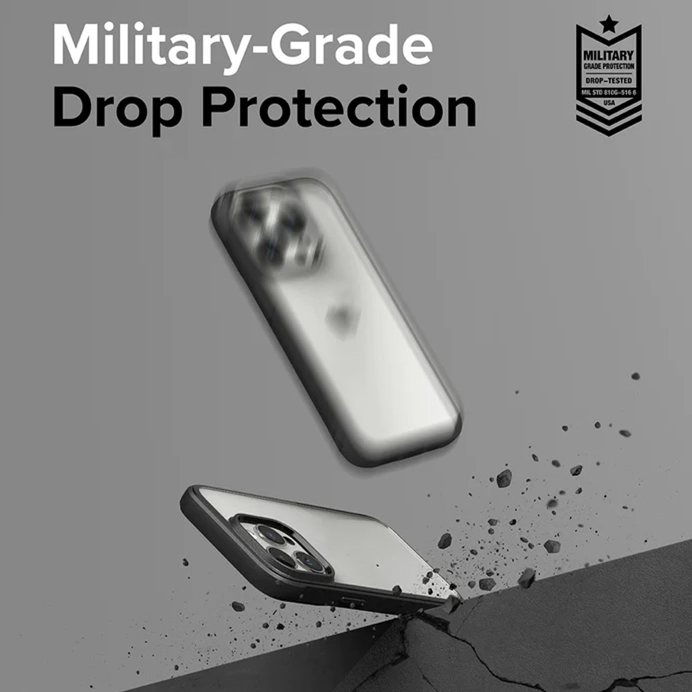 Picture of Apple iPhone 15 Pro 6.1 Case | Ringke Fusion Bold Anti Yellow Back Plate Drop Protection Case for Apple iPhone 15 Pro 6.1 (Matte Gray)