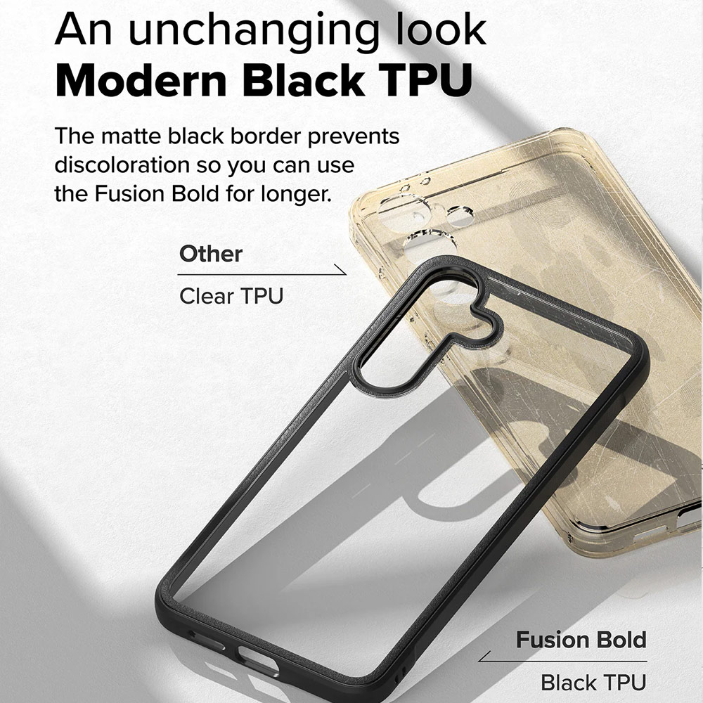 Picture of Samsung Galaxy S25 Case | Ringke Fusion Bold Transparent Protection Case for Samsung Galaxy S25 (Black)
