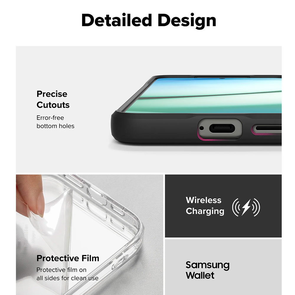 Picture of Samsung Galaxy S25 Case | Ringke Fusion Bold Transparent Protection Case for Samsung Galaxy S25 (Black)