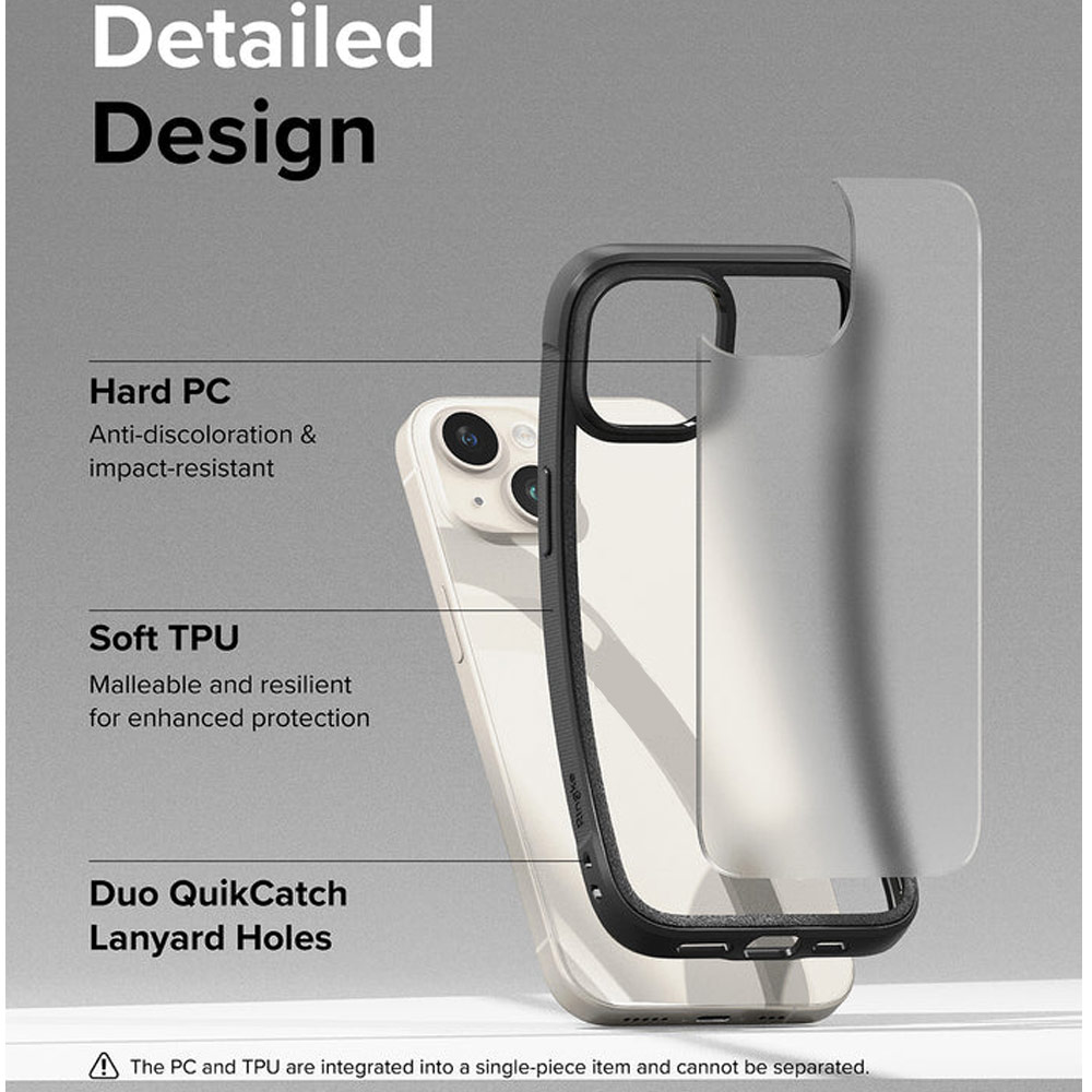 Picture of Apple iPhone 15 Plus 6.7 Case | Ringke Fusion Bold Anti Yellow Back Plate Drop Protection Case for Apple iPhone 15 Plus 6.7 (Matte Black)