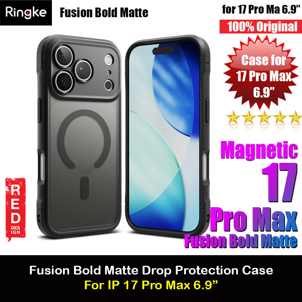 Picture of Ringke Fusion Bold Magnetic Anti Finger Print Anti Slip Drop Protection Case for iPhone 17 Pro Max 6.9 (Matte Black) Apple iPhone 17 Pro Max 6.9- Apple iPhone 17 Pro Max 6.9 Cases, Apple iPhone 17 Pro Max 6.9 Covers, iPad Cases and a wide selection of Apple iPhone 17 Pro Max 6.9 Accessories in Malaysia, Sabah, Sarawak and Singapore 