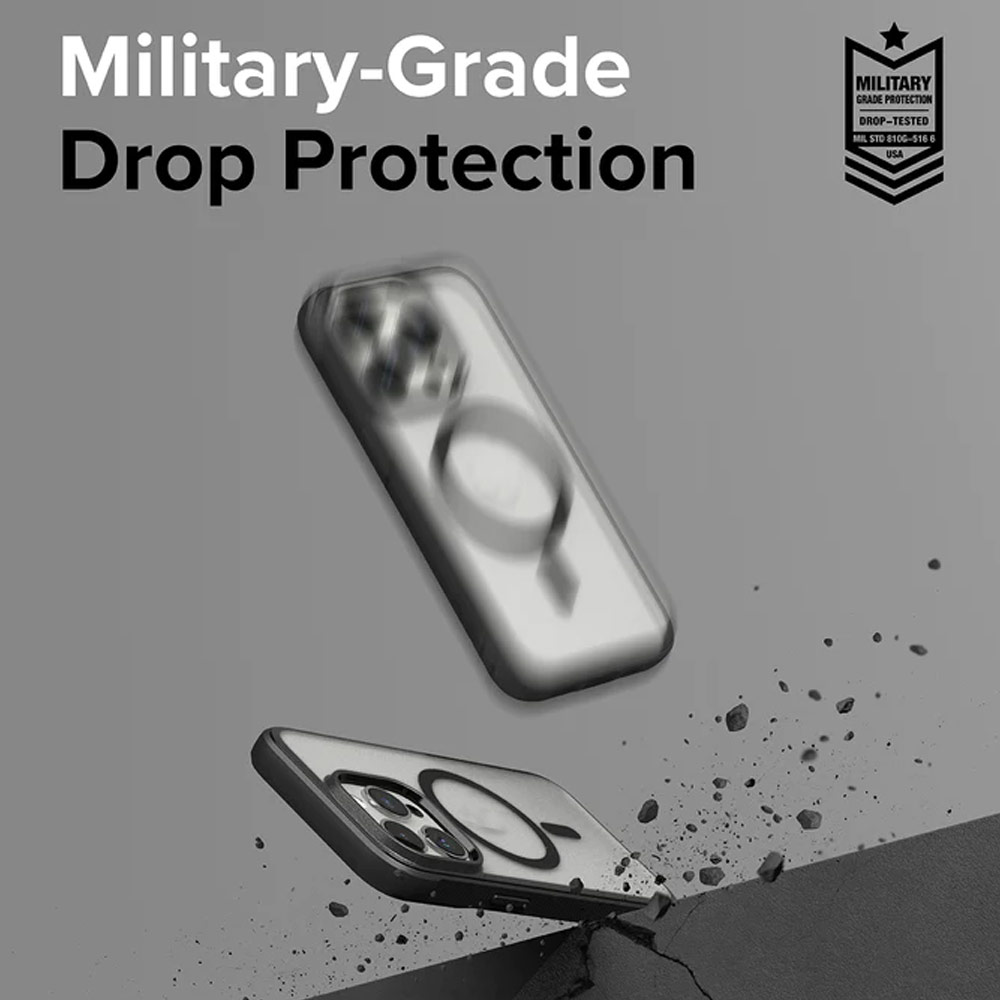 Picture of Apple iPhone 15 Pro 6.1 Case | Ringke Fusion Bold Magnetic Anti Yellow Back Plate Drop Protection Case for iPhone 15 Pro 6.1 (Matte Black)