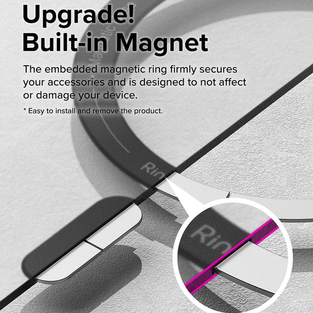 Picture of Apple iPhone 15 Pro 6.1 Case | Ringke Fusion Bold Magnetic Anti Yellow Back Plate Drop Protection Case for iPhone 15 Pro 6.1 (Matte Black)