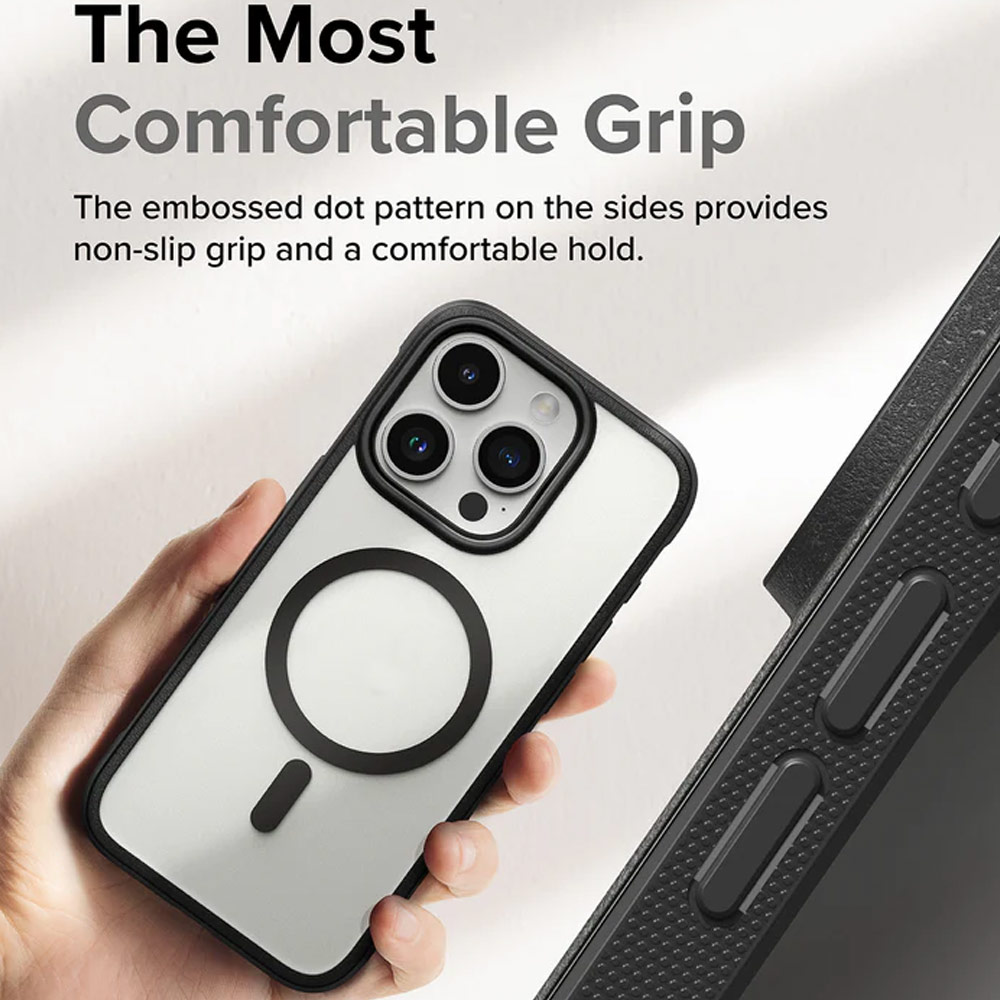 Picture of Apple iPhone 15 Pro 6.1 Case | Ringke Fusion Bold Magnetic Anti Yellow Back Plate Drop Protection Case for iPhone 15 Pro 6.1 (Matte Black)