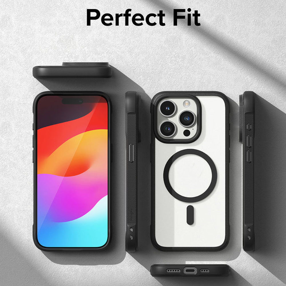 Picture of Apple iPhone 15 Pro 6.1 Case | Ringke Fusion Bold Magnetic Anti Yellow Back Plate Drop Protection Case for iPhone 15 Pro 6.1 (Matte Black)