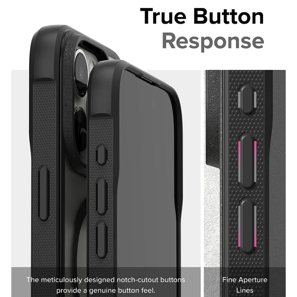 Picture of Apple iPhone 15 Pro 6.1 Case | Ringke Fusion Bold Magnetic Anti Yellow Back Plate Drop Protection Case for iPhone 15 Pro 6.1 (Matte Black)