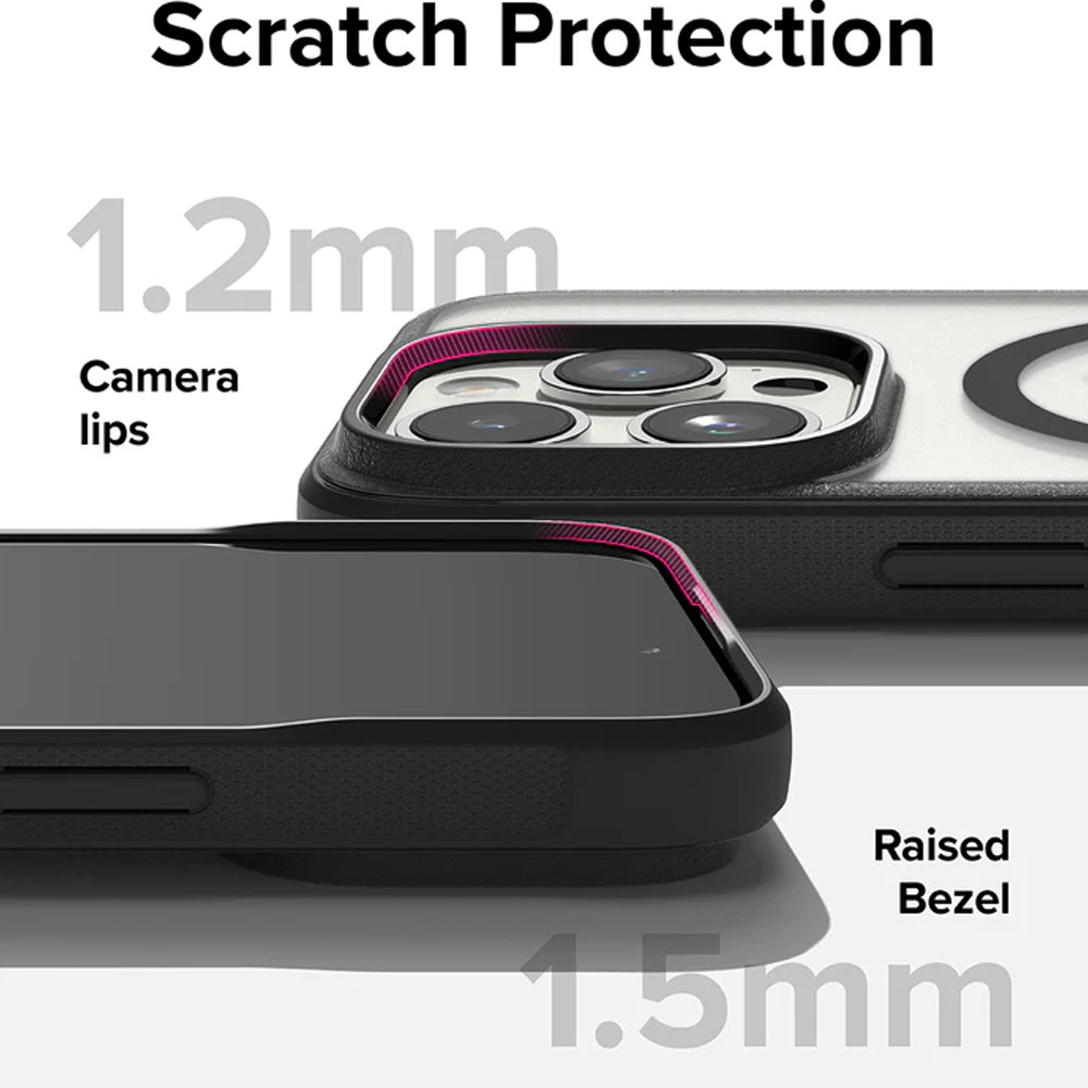 Picture of Apple iPhone 15 Pro 6.1 Case | Ringke Fusion Bold Magnetic Anti Yellow Back Plate Drop Protection Case for iPhone 15 Pro 6.1 (Matte Black)