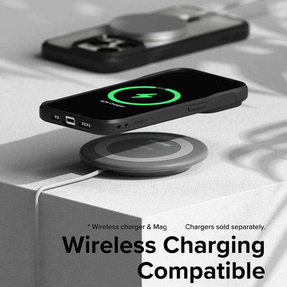 Picture of Apple iPhone 15 Pro 6.1 Case | Ringke Fusion Bold Magnetic Anti Yellow Back Plate Drop Protection Case for iPhone 15 Pro 6.1 (Matte Black)