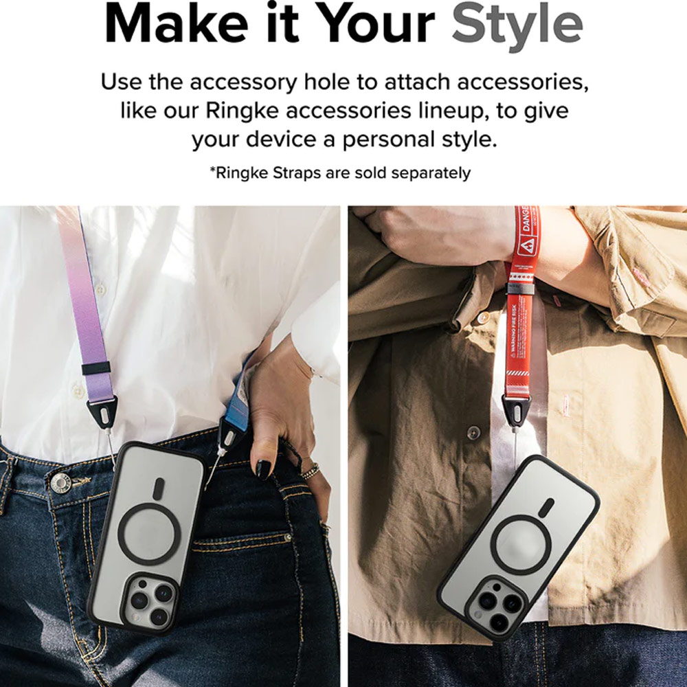 Picture of Apple iPhone 15 Pro 6.1 Case | Ringke Fusion Bold Magnetic Anti Yellow Back Plate Drop Protection Case for iPhone 15 Pro 6.1 (Matte Black)