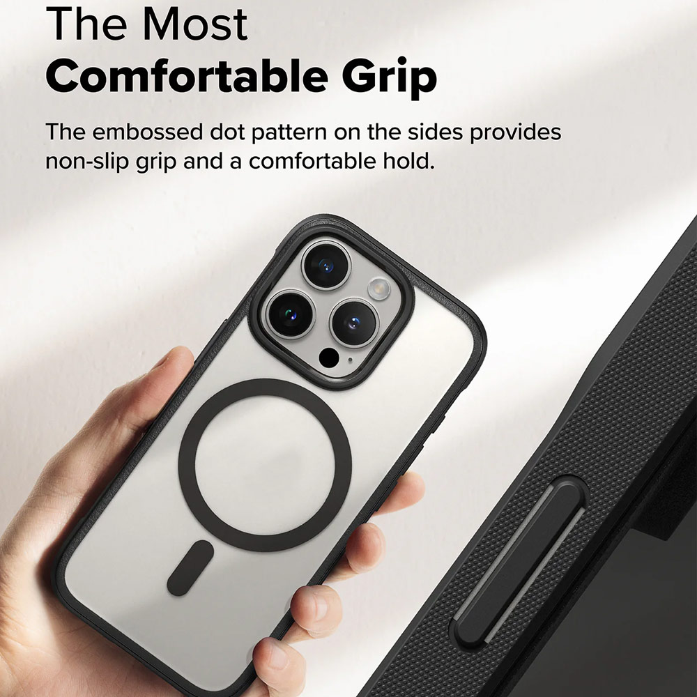 Picture of Apple iPhone 16 Pro 6.3 Case | Ringke Fusion Bold Magnetic Anti Yellow Back Plate Drop Protection Case for iPhone 16 Pro 6.3 (Matte Black)