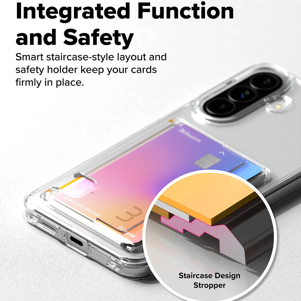 Picture of Samsung Galaxy A57 Case | Ringke Fusion Card Transparent Hybrid Card Holder Protection Case for Samsung Galaxy A57 (Clear)