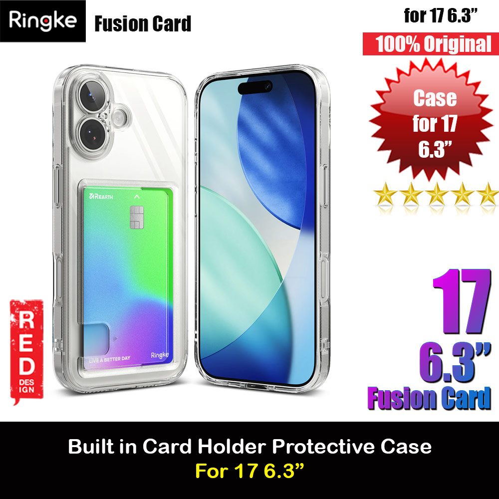 Picture of Ringke Fusion Card Holder Drop Protection Case for iPhone 17 6.3 (Clear) Apple iPhone 17 6.3- Apple iPhone 17 6.3 Cases, Apple iPhone 17 6.3 Covers, iPad Cases and a wide selection of Apple iPhone 17 6.3 Accessories in Malaysia, Sabah, Sarawak and Singapore 