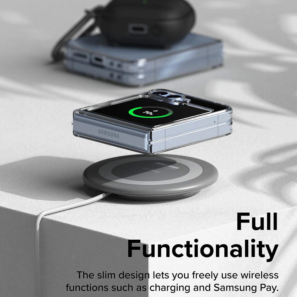 Picture of Samsung Galaxy Z Flip 6 Case | Ringke Fusion Protection Case with Strap Hole for Samsung Galaxy Z Flip 6 (Clear)