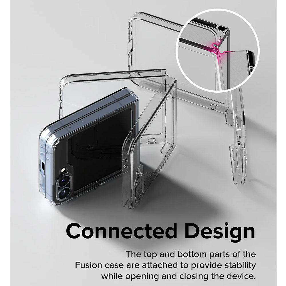 Picture of Samsung Galaxy Z Flip 6 Case | Ringke Fusion Protection Case with Strap Hole for Samsung Galaxy Z Flip 6 (Clear)