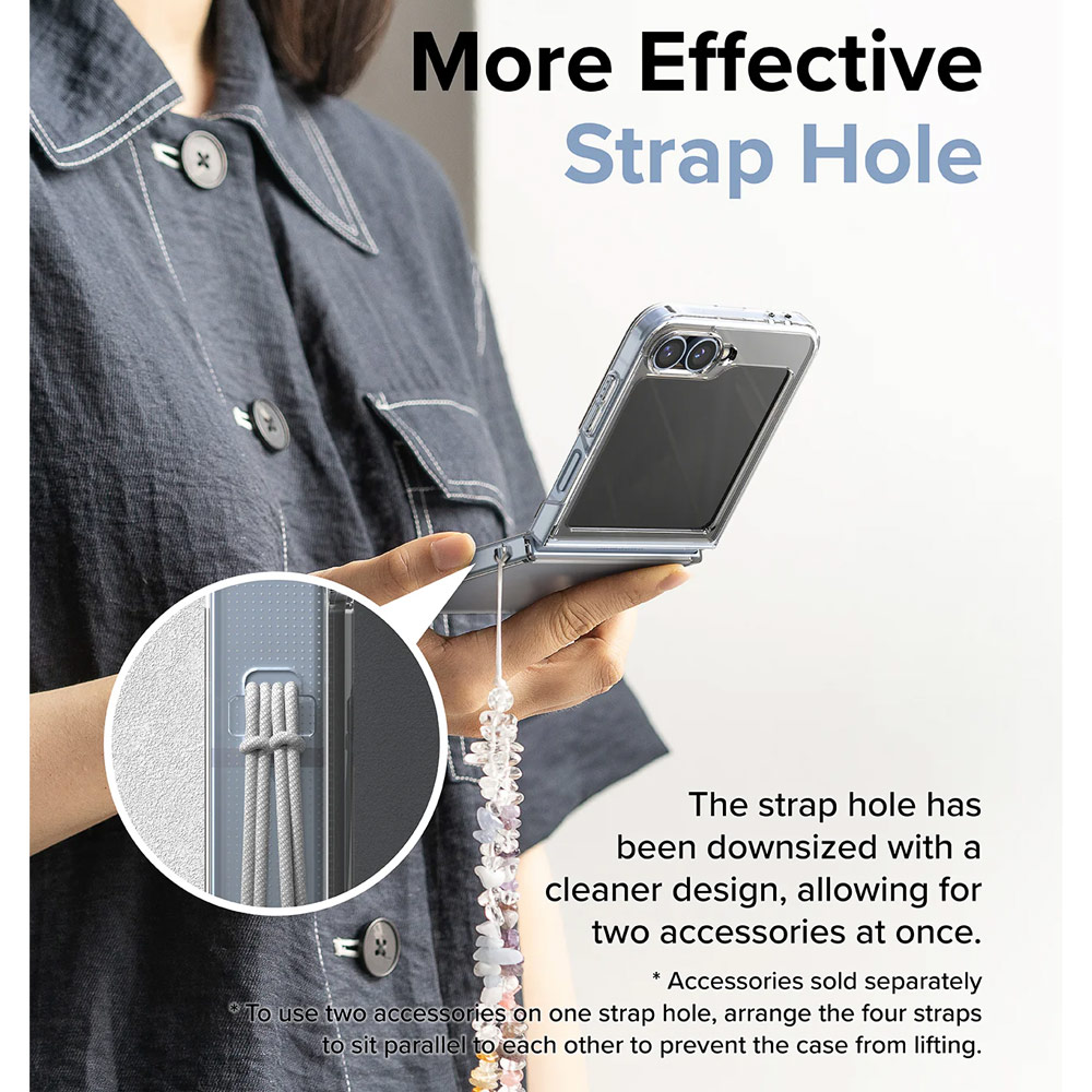 Picture of Samsung Galaxy Z Flip 6 Case | Ringke Fusion Protection Case with Strap Hole for Samsung Galaxy Z Flip 6 (Clear)