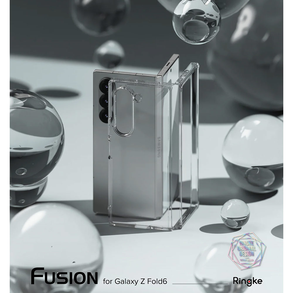 Picture of Samsung Galaxy Z Fold 6 Case | Ringke Fusion Protection Case with Strap Hole for Samsung Galaxy Z Fold 6 (Clear)