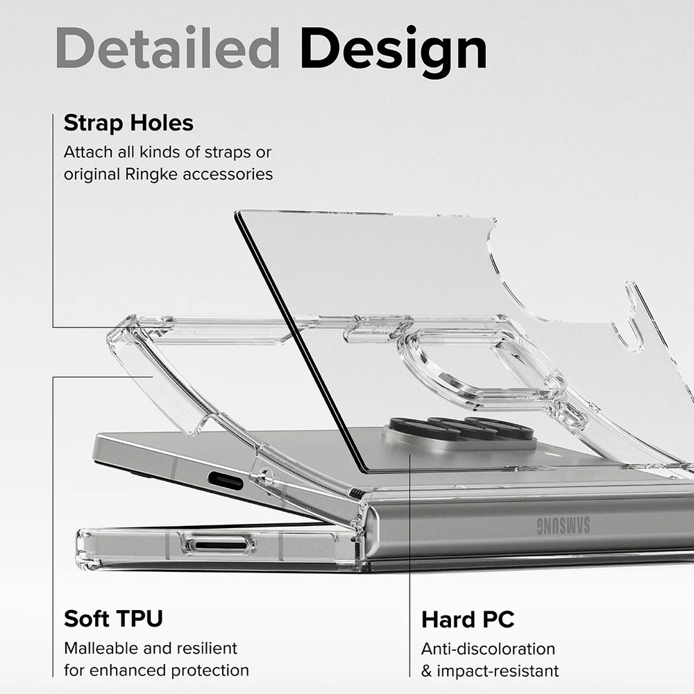 Picture of Samsung Galaxy Z Fold 6 Case | Ringke Fusion Protection Case with Strap Hole for Samsung Galaxy Z Fold 6 (Clear)