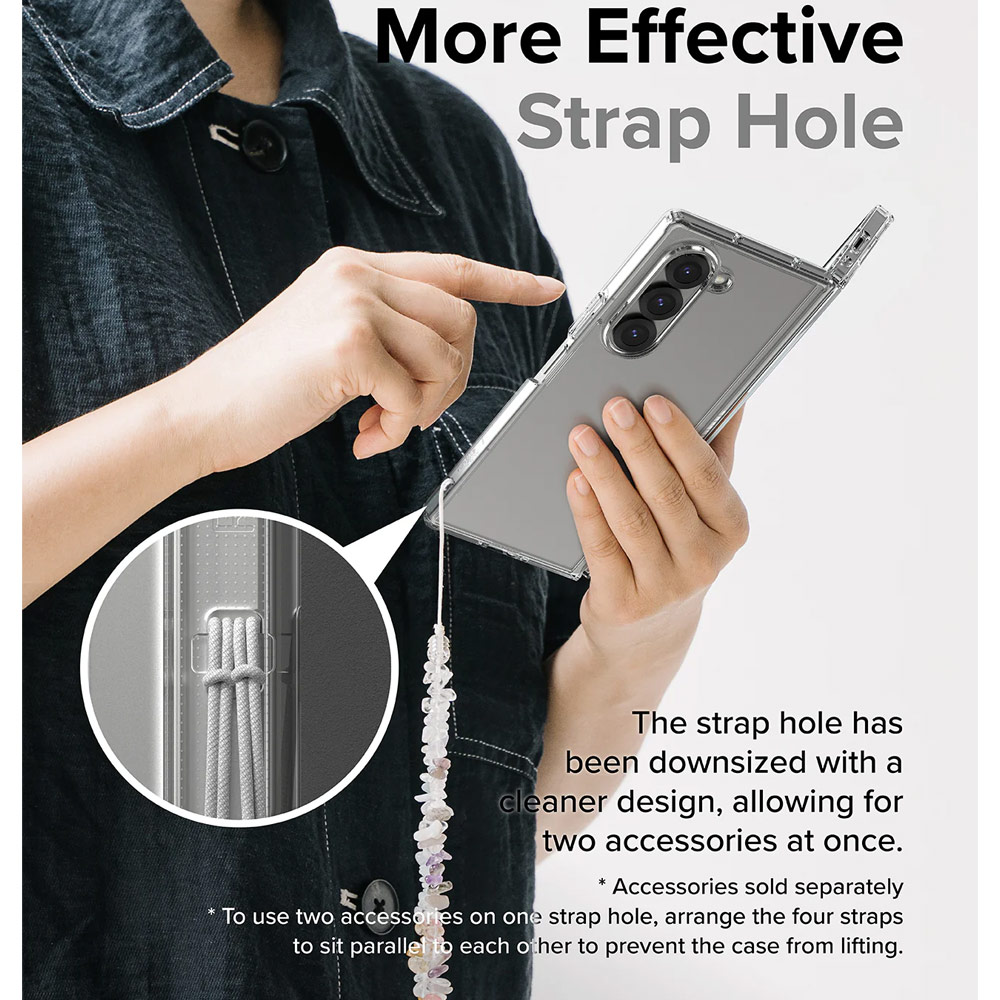 Picture of Samsung Galaxy Z Fold 6 Case | Ringke Fusion Protection Case with Strap Hole for Samsung Galaxy Z Fold 6 (Clear)