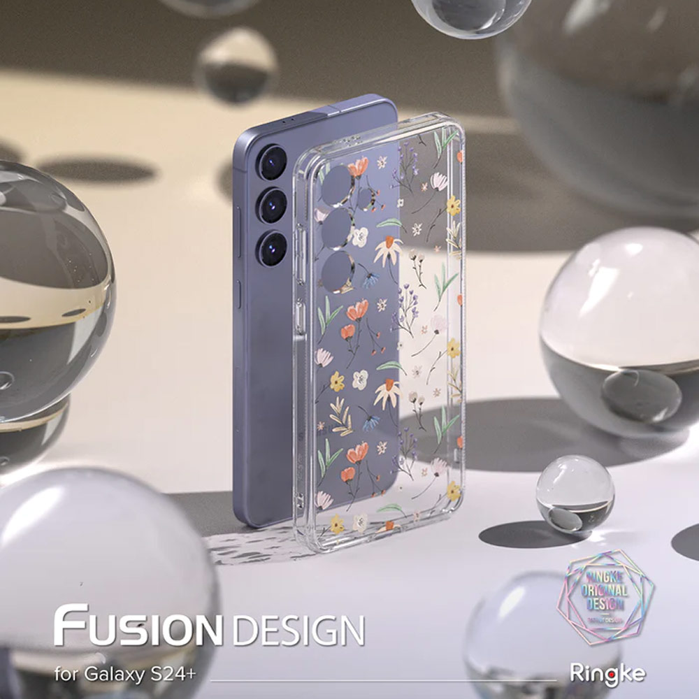 Picture of Samsung Galaxy S24 Case | Ringke Fusion Design Drop Protection Case for Samsung Galaxy S24 (Dry Flowers)