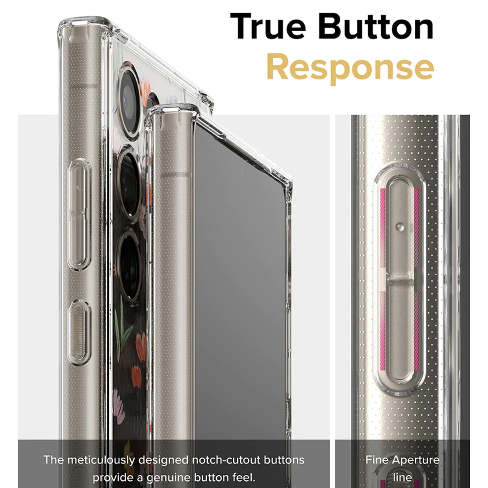Picture of Samsung Galaxy S24 Ultra Case | Ringke Fusion Design Drop Protection Case for Samsung Galaxy S24 Ultra 6.8 (Dry Flowers)