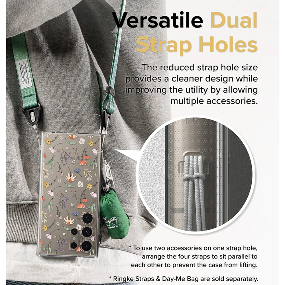 Picture of Samsung Galaxy S24 Ultra Case | Ringke Fusion Design Drop Protection Case for Samsung Galaxy S24 Ultra 6.8 (Dry Flowers)