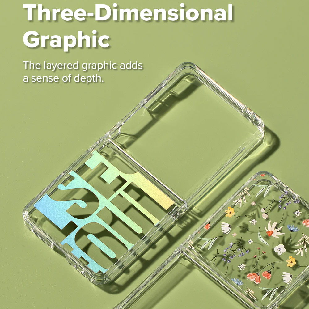 Picture of Samsung Galaxy Z Flip 7 Case | Ringke Fusion Design Protection Case with Strap Hole for Samsung Galaxy Z Flip 7 (Dry Flowers)