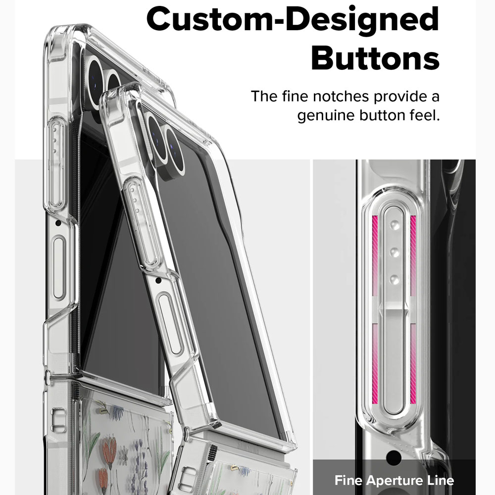 Picture of Samsung Galaxy Z Flip 7 Case | Ringke Fusion Design Protection Case with Strap Hole for Samsung Galaxy Z Flip 7 (Dry Flowers)