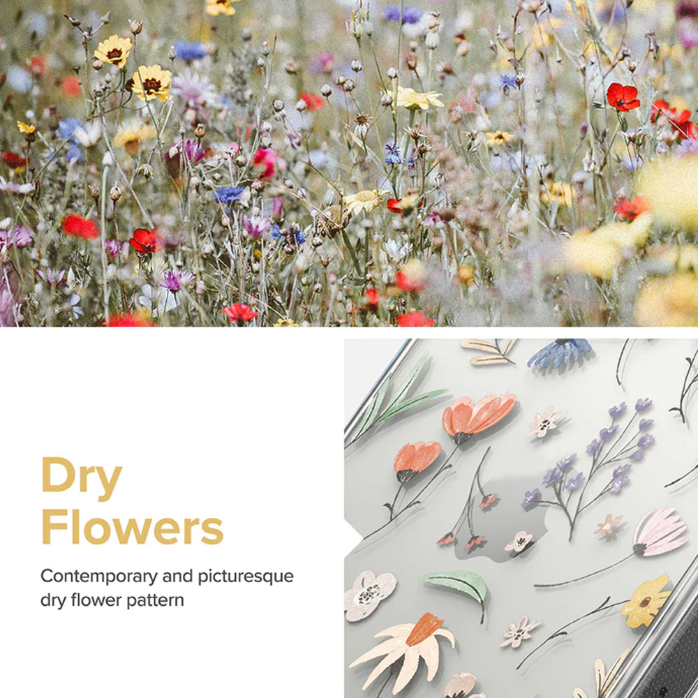 Picture of Apple iPhone 14 6.1 Case | Ringke Fusion Design Female Modern Women Girl Trendy Design Slim Drop Protection Case for iPhone 14 6.1 (Dry Flowers)