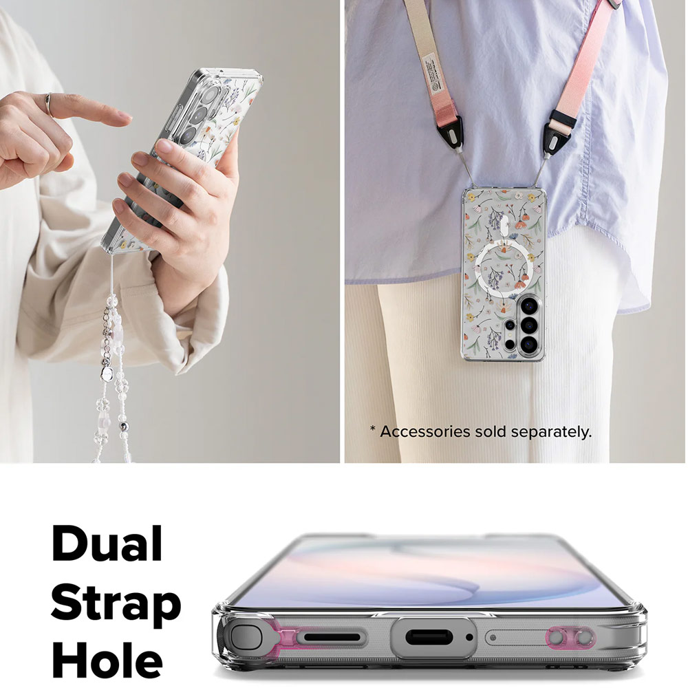 Picture of Samsung Galaxy S26 Ultra Case | Ringke Fusion Design Magnetic Transparent Protection Case for Samsung Galaxy S26 Ultra (Dry Flower)