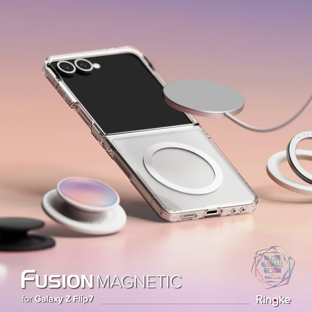 Picture of Samsung Galaxy Z Flip 7 Case | Ringke Fusion Magnetic Protection Case with Strap Hole for Samsung Galaxy Z Flip 7 (Clear)
