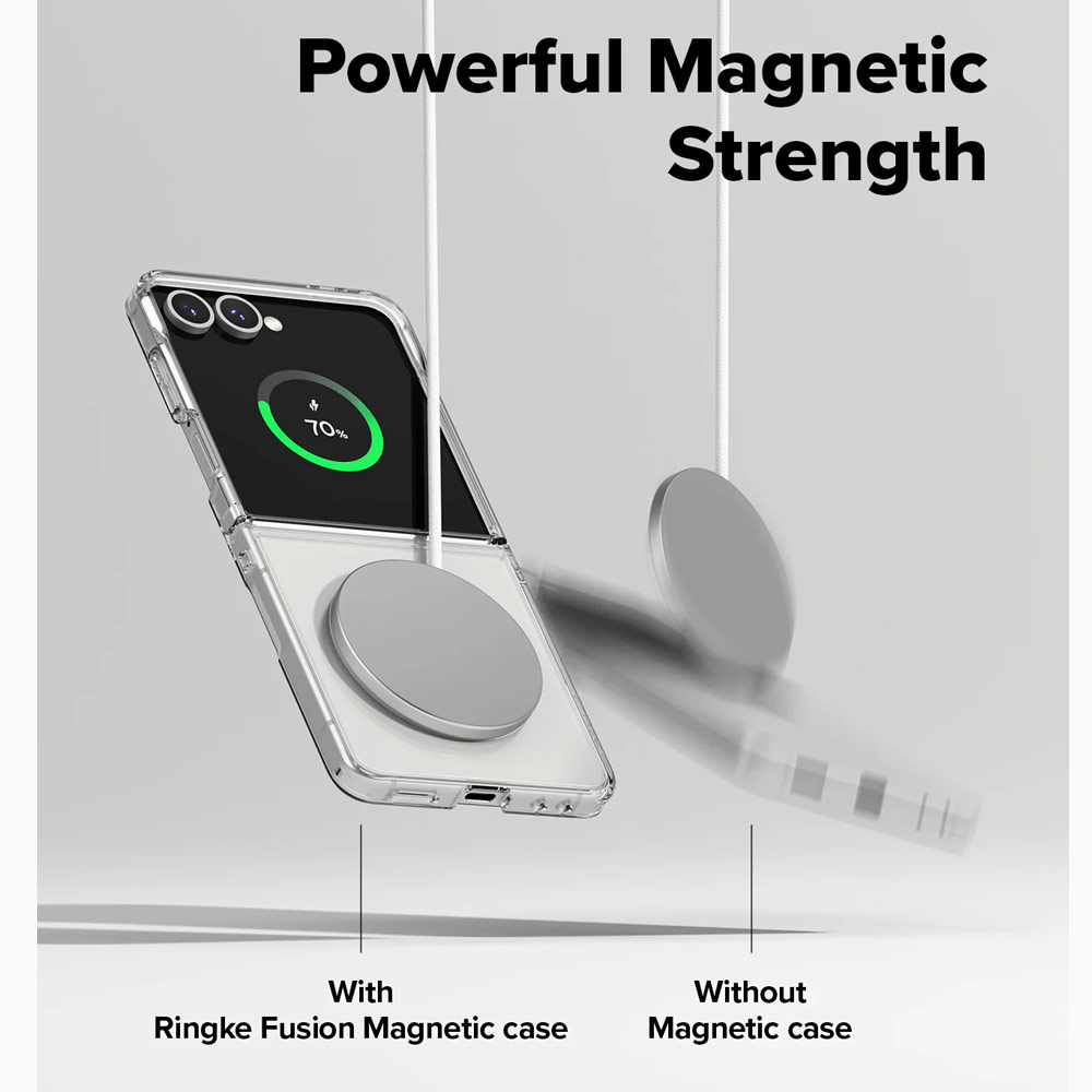 Picture of Samsung Galaxy Z Flip 7 Case | Ringke Fusion Magnetic Protection Case with Strap Hole for Samsung Galaxy Z Flip 7 (Clear)