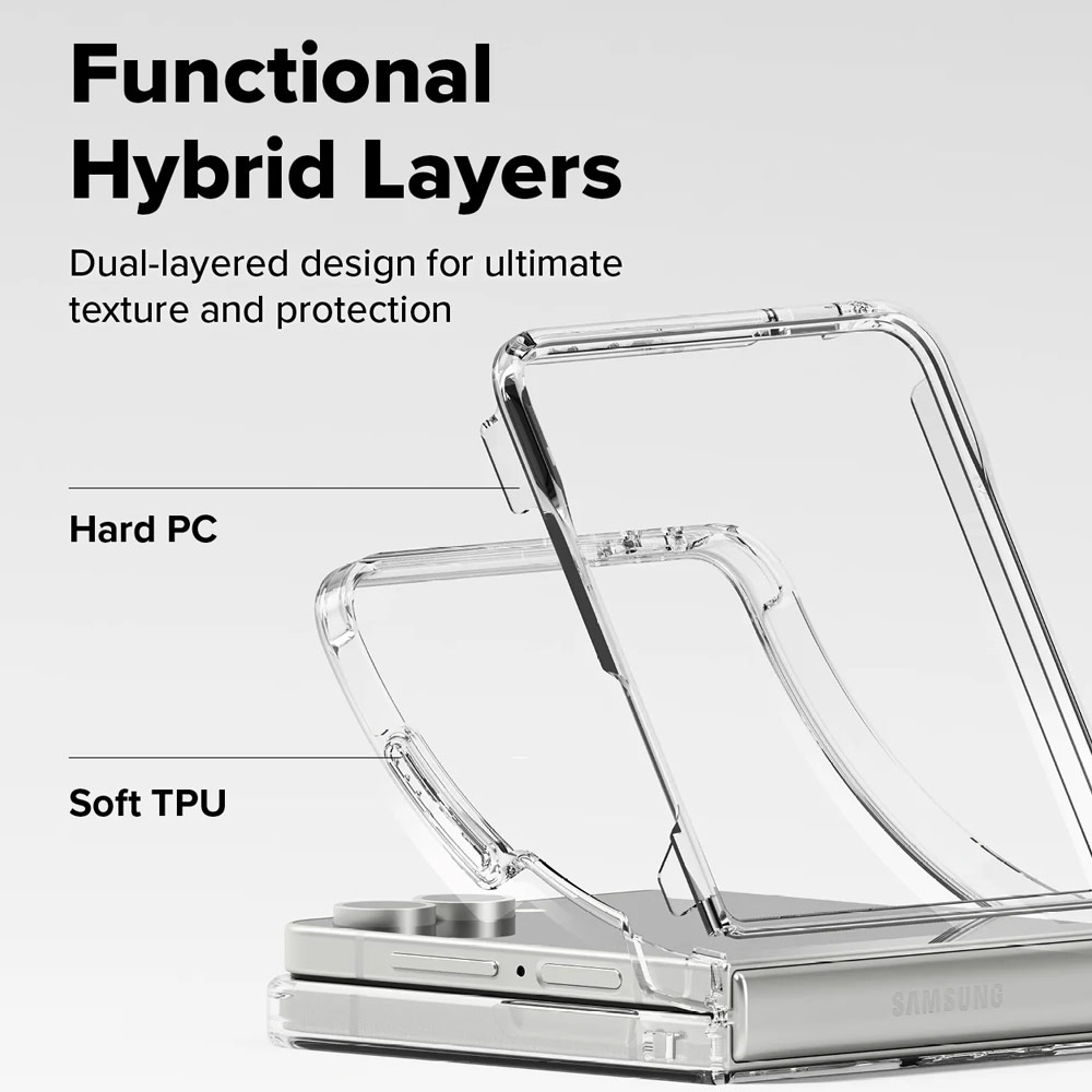 Picture of Samsung Galaxy Z Flip 7 Case | Ringke Fusion Magnetic Protection Case with Strap Hole for Samsung Galaxy Z Flip 7 (Clear)