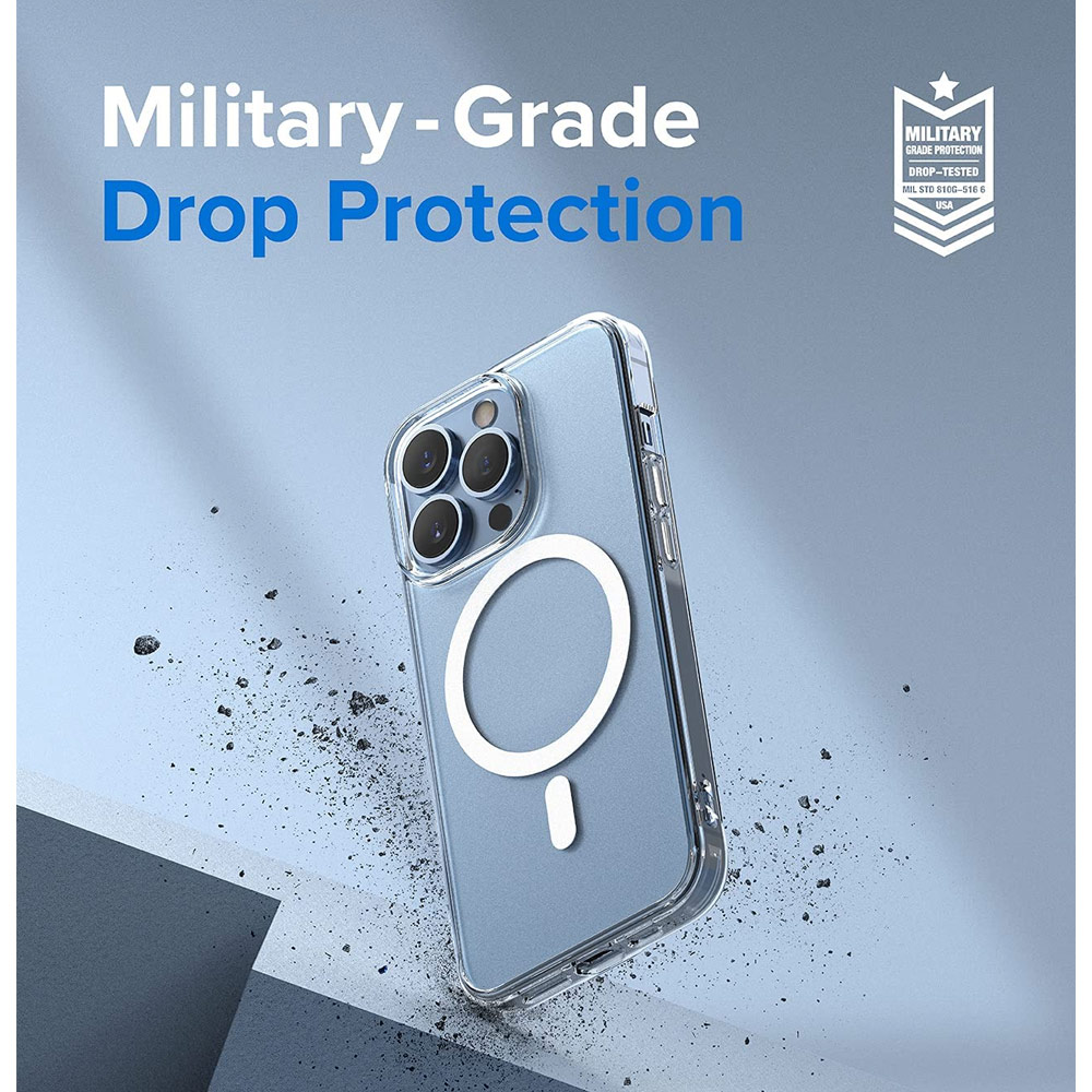 Picture of Apple iPhone 13 Pro Max 6.7 Case | Ringke Fusion Magnetic Matte Protection Case Magsafe Compatible for Apple iPhone 13 Pro Max 6.7 (Matte Clear)