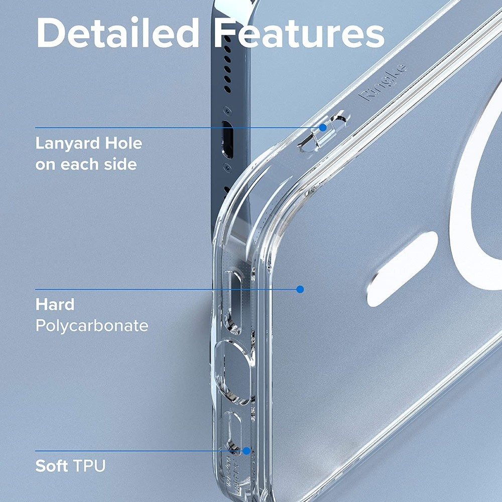 Picture of Apple iPhone 13 Pro Max 6.7 Case | Ringke Fusion Magnetic Matte Protection Case Magsafe Compatible for Apple iPhone 13 Pro Max 6.7 (Matte Clear)