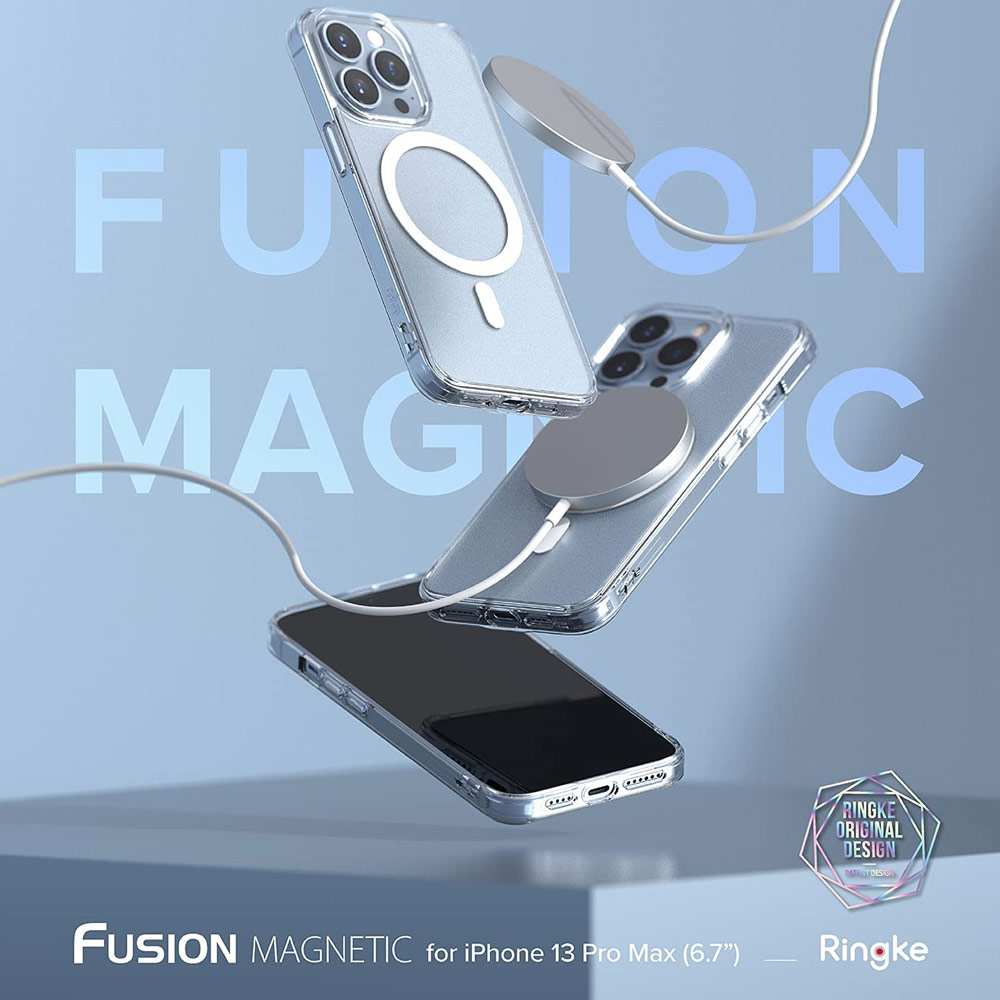 Picture of Apple iPhone 13 Pro Max 6.7 Case | Ringke Fusion Magnetic Matte Protection Case Magsafe Compatible for Apple iPhone 13 Pro Max 6.7 (Matte Clear)