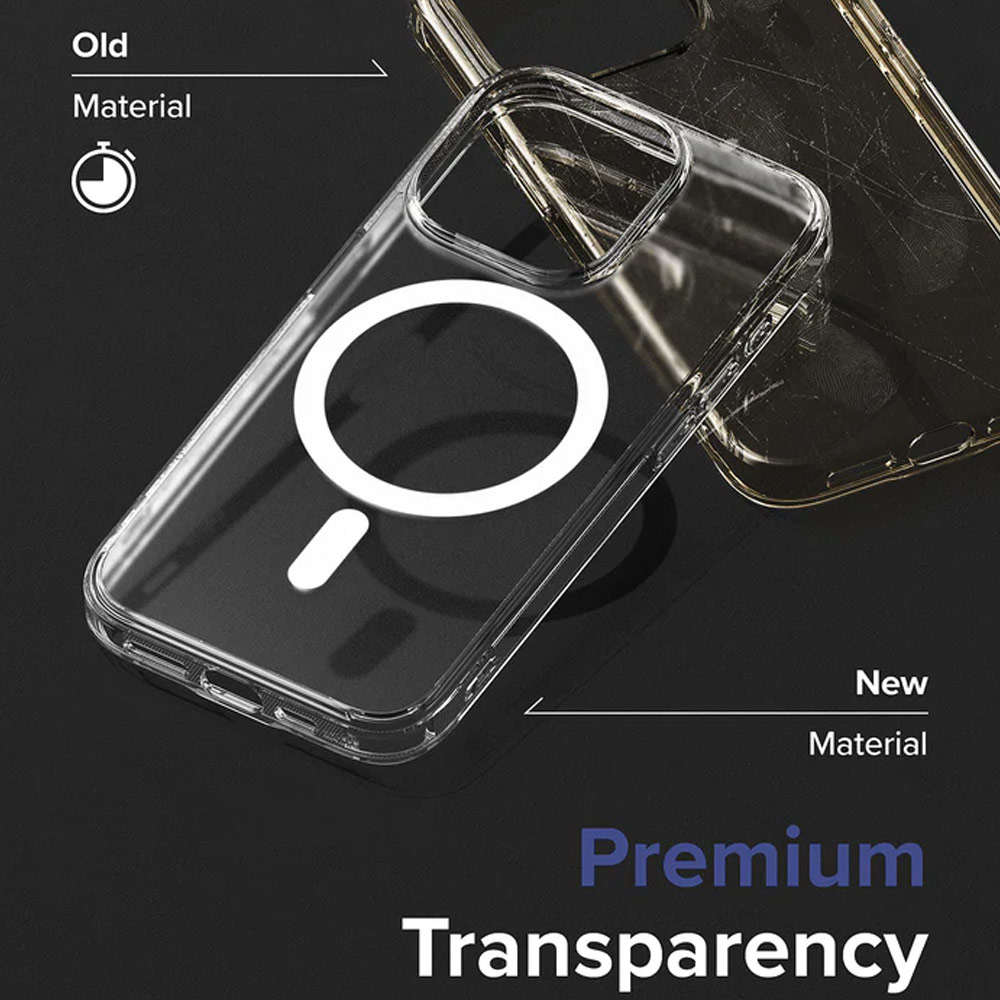 Picture of Apple iPhone 15 6.1 Case | Ringke Fusion Magnetic Slim Drop Protection Case Magsafe Compatible for Apple iPhone 15 6.1 (Clear)