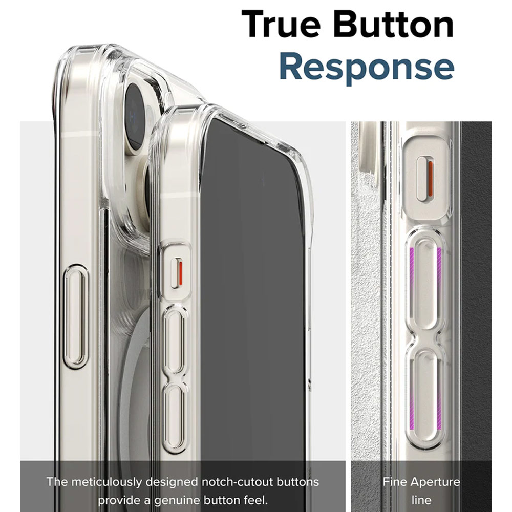 Picture of Apple iPhone 15 6.1 Case | Ringke Fusion Magnetic Slim Drop Protection Case Magsafe Compatible for Apple iPhone 15 6.1 (Clear)