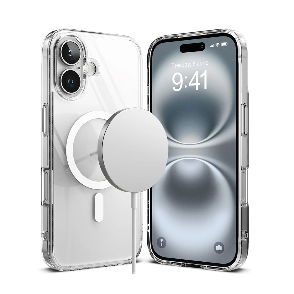 Picture of Apple iPhone 16 Plus 6.7 Case | Ringke Fusion Magnetic Slim Drop Protection Case Magsafe Compatible for iPhone 16 Plus 6.7 (Clear)