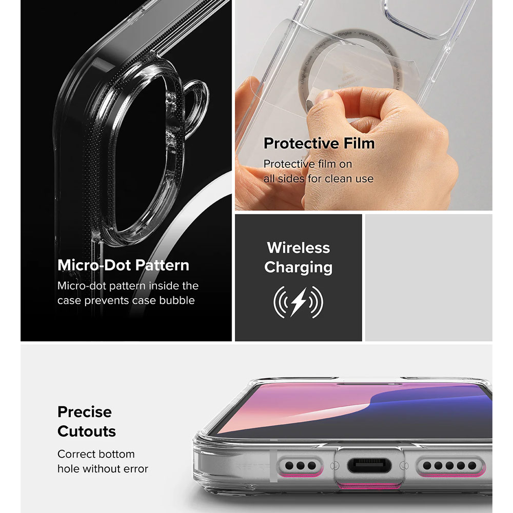 Picture of Apple iPhone 16 Plus 6.7 Case | Ringke Fusion Magnetic Slim Drop Protection Case Magsafe Compatible for iPhone 16 Plus 6.7 (Clear)
