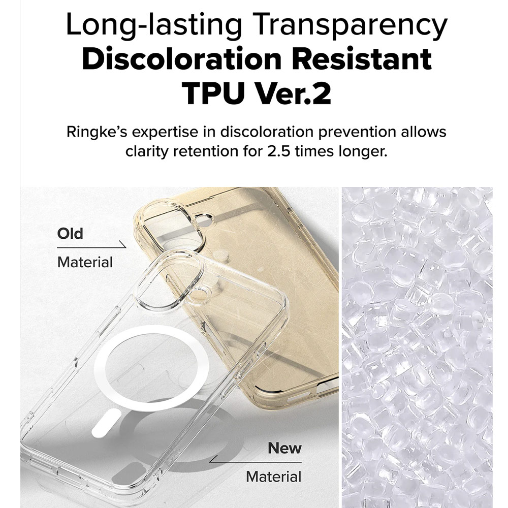 Picture of Apple iPhone 16 Plus 6.7 Case | Ringke Fusion Magnetic Slim Drop Protection Case Magsafe Compatible for iPhone 16 Plus 6.7 (Clear)