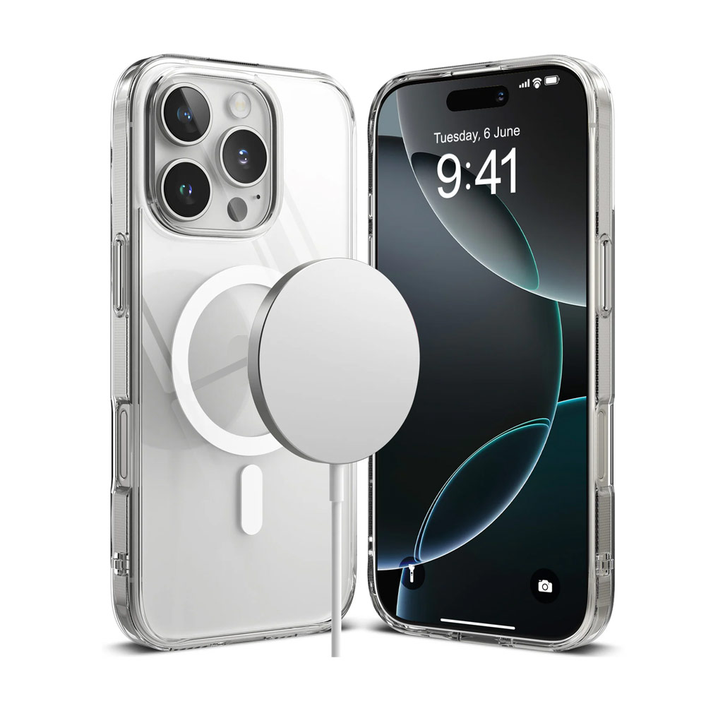 Picture of Apple iPhone 16 Pro Max 6.9 Case | Ringke Fusion Magnetic Slim Drop Protection Case Magsafe Compatible for iPhone 16 Pro Max 6.9 (Clear)