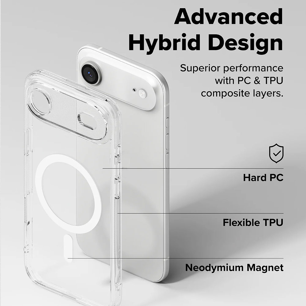 Picture of Apple iPhone Air 6.5 Case | Ringke Fusion Magnetic Slim Drop Protection Case Magsafe Compatible for iPhone Air 6.5 (Clear)