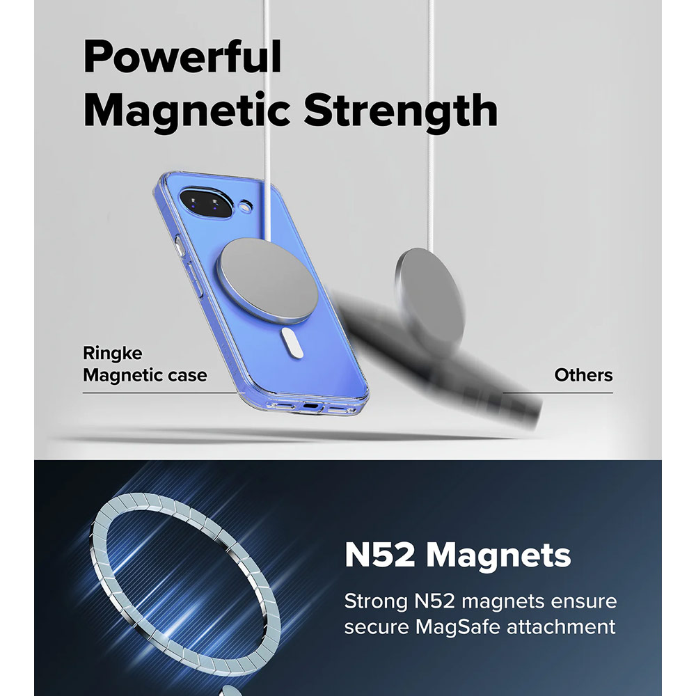 Picture of Google Pixel 10a Case | Ringke Fusion Magnetic Transparent Hybrid Protection Case for Google Pixel 10a (Clear)