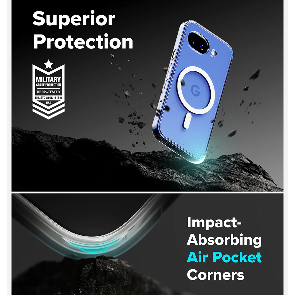 Picture of Google Pixel 10a Case | Ringke Fusion Magnetic Transparent Hybrid Protection Case for Google Pixel 10a (Clear)