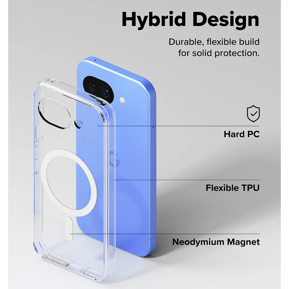 Picture of Google Pixel 10a Case | Ringke Fusion Magnetic Transparent Hybrid Protection Case for Google Pixel 10a (Clear)