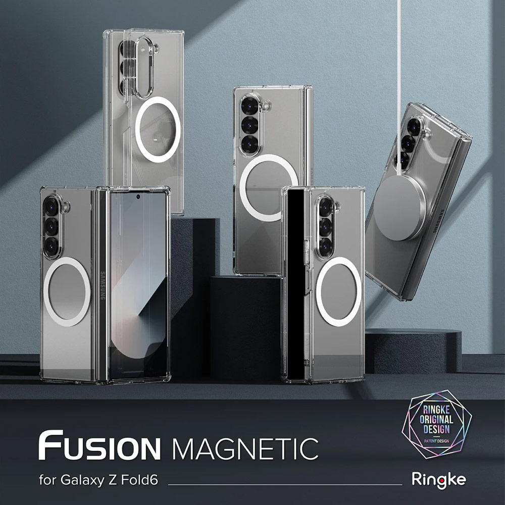 Picture of Samsung Galaxy Z Fold 6 Case | Ringke Fusion Magnetic Protection Case with Strap Hole for Samsung Galaxy Z Fold 6 (Clear)