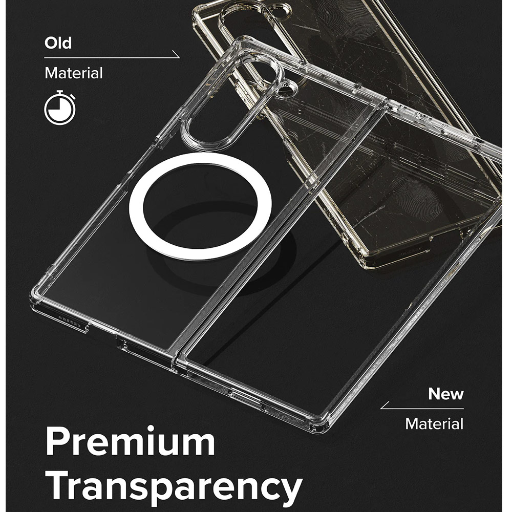 Picture of Samsung Galaxy Z Fold 6 Case | Ringke Fusion Magnetic Protection Case with Strap Hole for Samsung Galaxy Z Fold 6 (Clear)